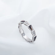 SERPENTI RING SILVER  DIAMOND BLACK MOP 3MM