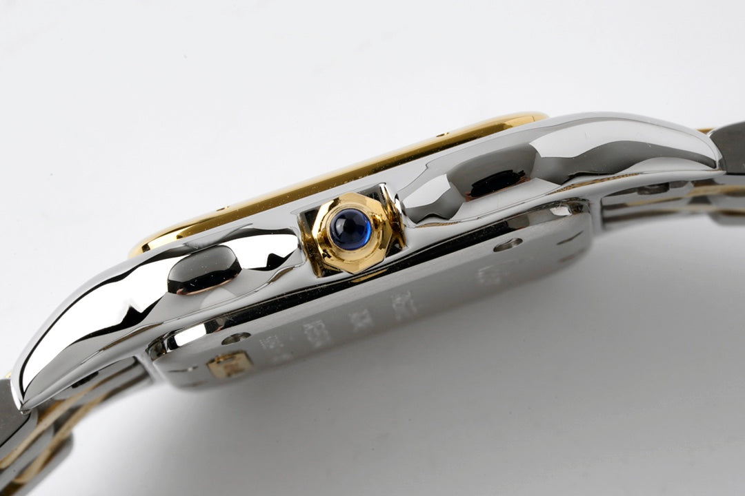 PANTHERE 27MM GOLD SILVER CASE WHITE DIAL