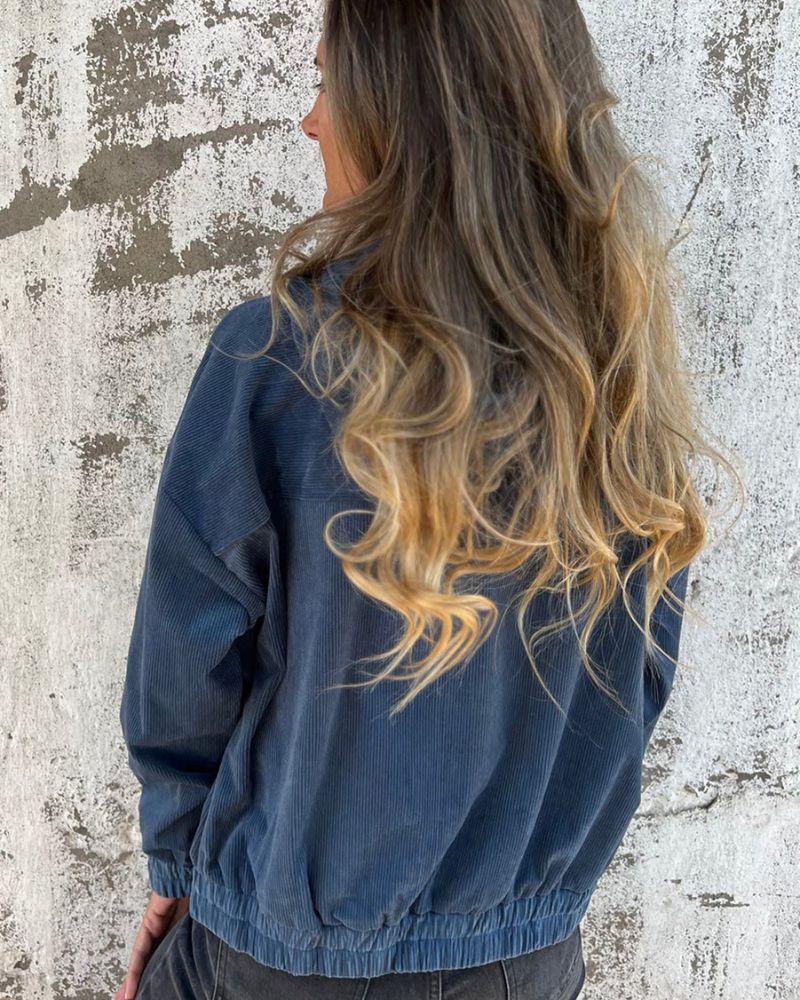 DANNA - Corduroy Hooded Zip Up Jacket #CHI6445