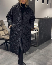 DIASY - Casual Lapel Mid-length Cotton Coat #VEV38353