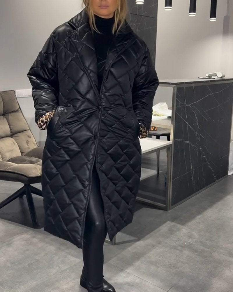 DIASY - Casual Lapel Mid-length Cotton Coat #VEV38353