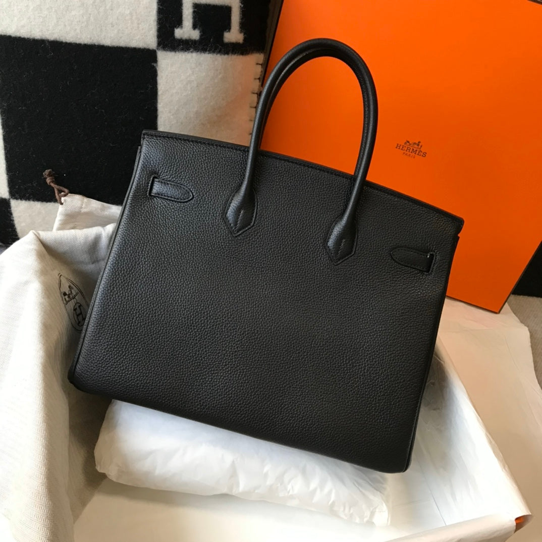 HM BIRKIN 35CM BAG BLACK TOGO SILVER HARDWARE