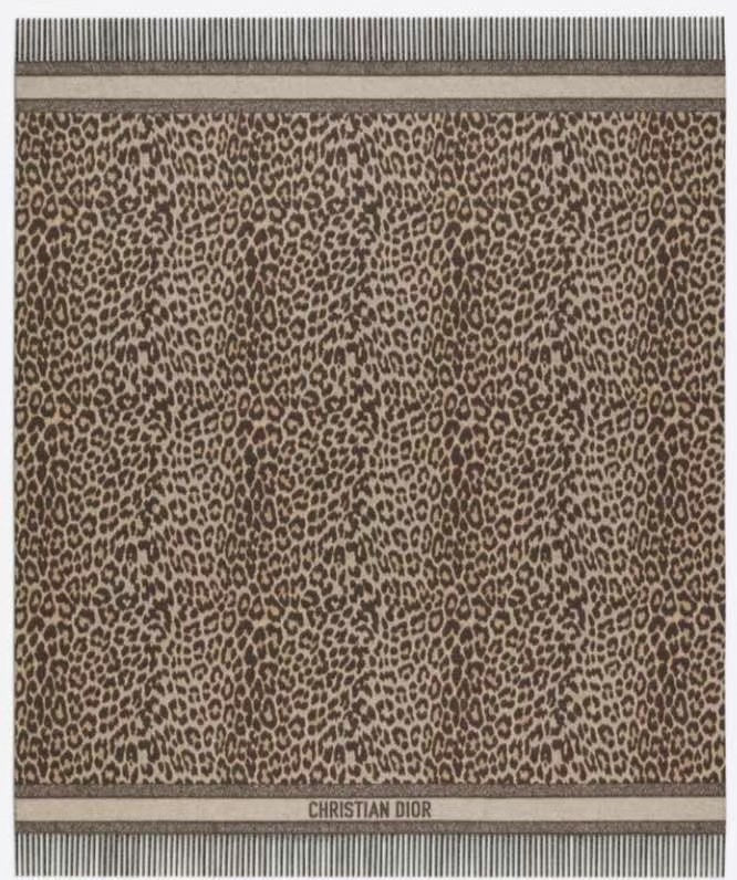 Dior 2026 Poncho Scarf 140cm Leopard Wool And Silk 198751