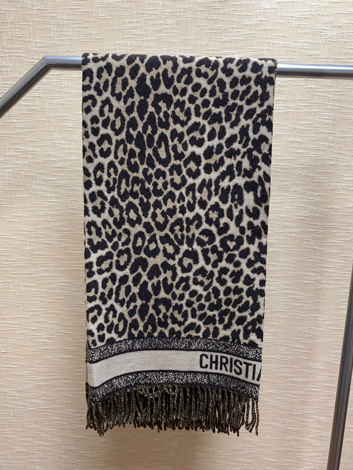 Dior 2026 Poncho Scarf 140cm Leopard Wool And Silk 198751