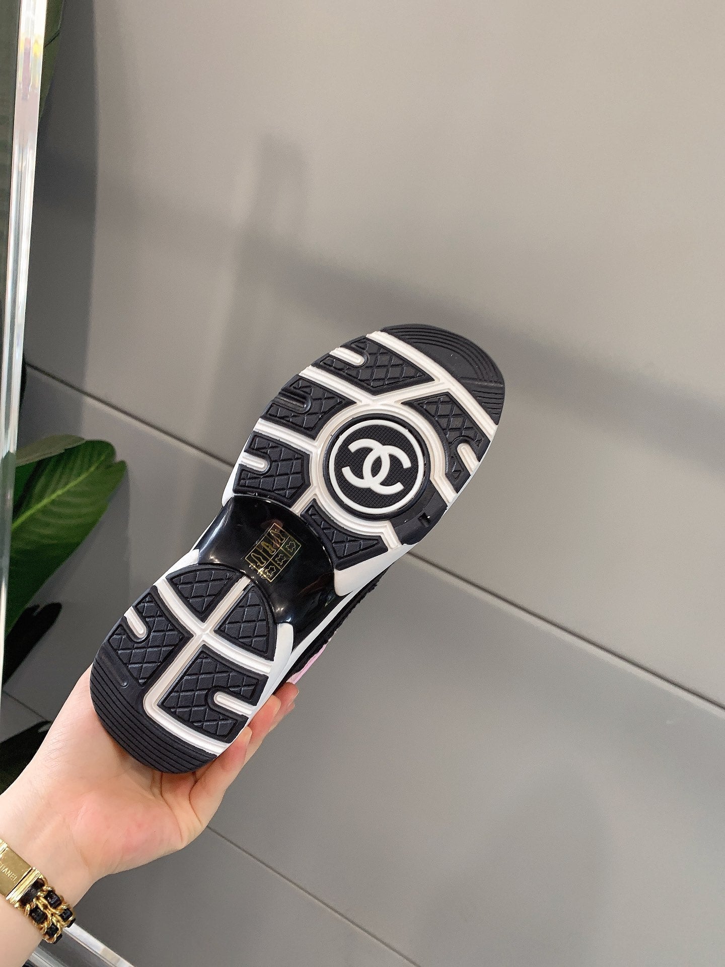 CC Sneaker In Black Mix Pink Wool 145624