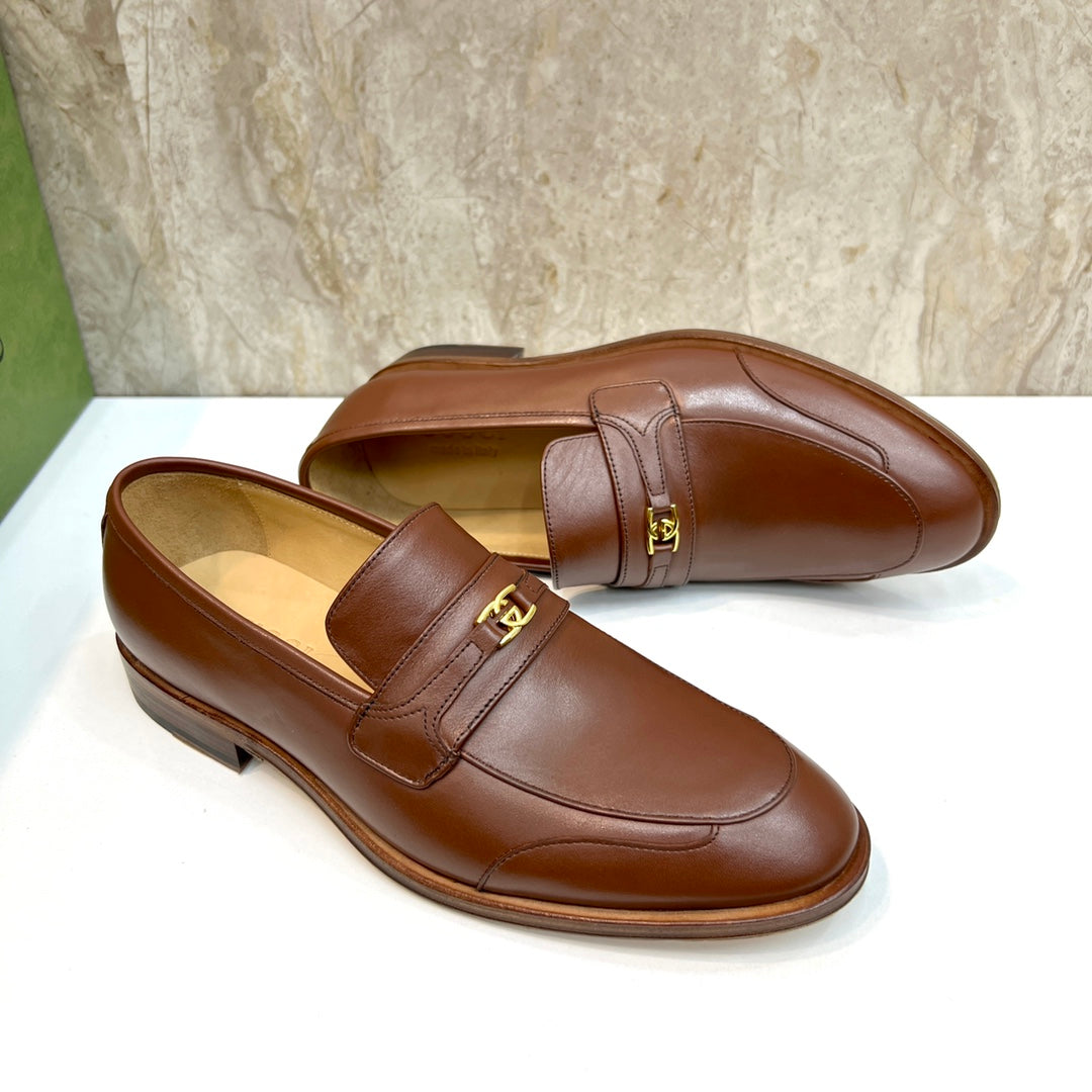 GG Men's Interlocking G Logo Loafer Brown Cowhide 522568