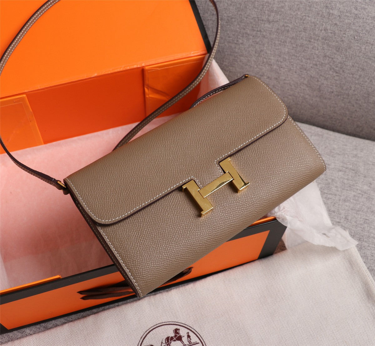 HM CONSTANCE BAGS DAKANG 20.5 CARAMEL EPSOM