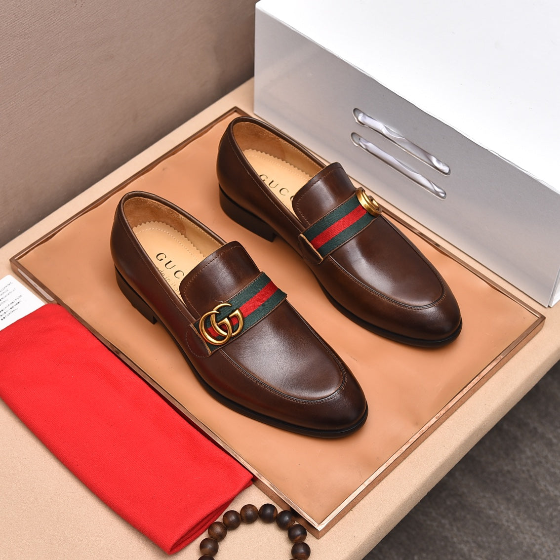 GG Men's Loafer Brown Cowhide 522704