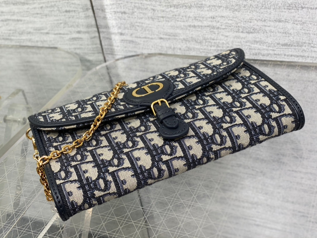 CD bobby bag classic 22 blue oblique fabric
