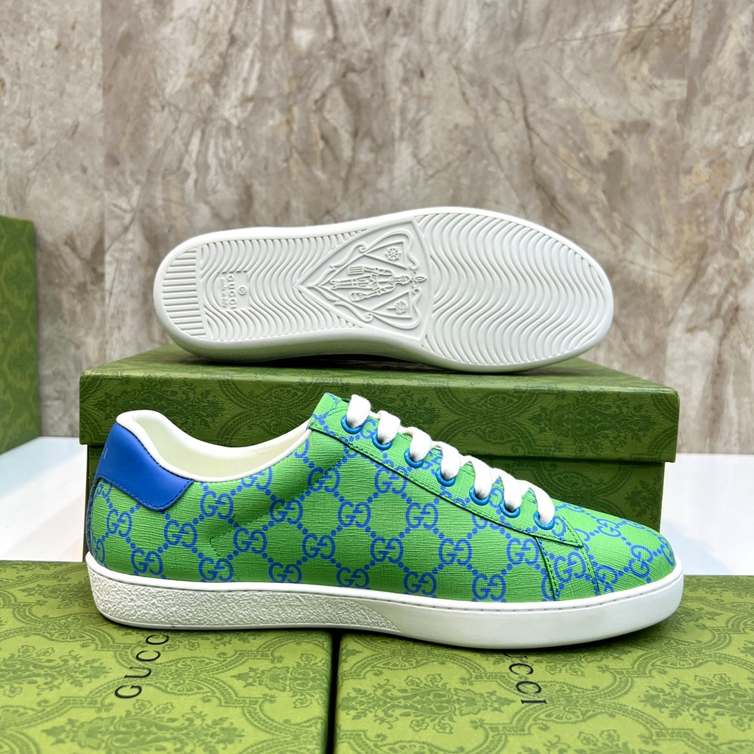 GG Men's Supreme Sneaker Green Canvas 525927
