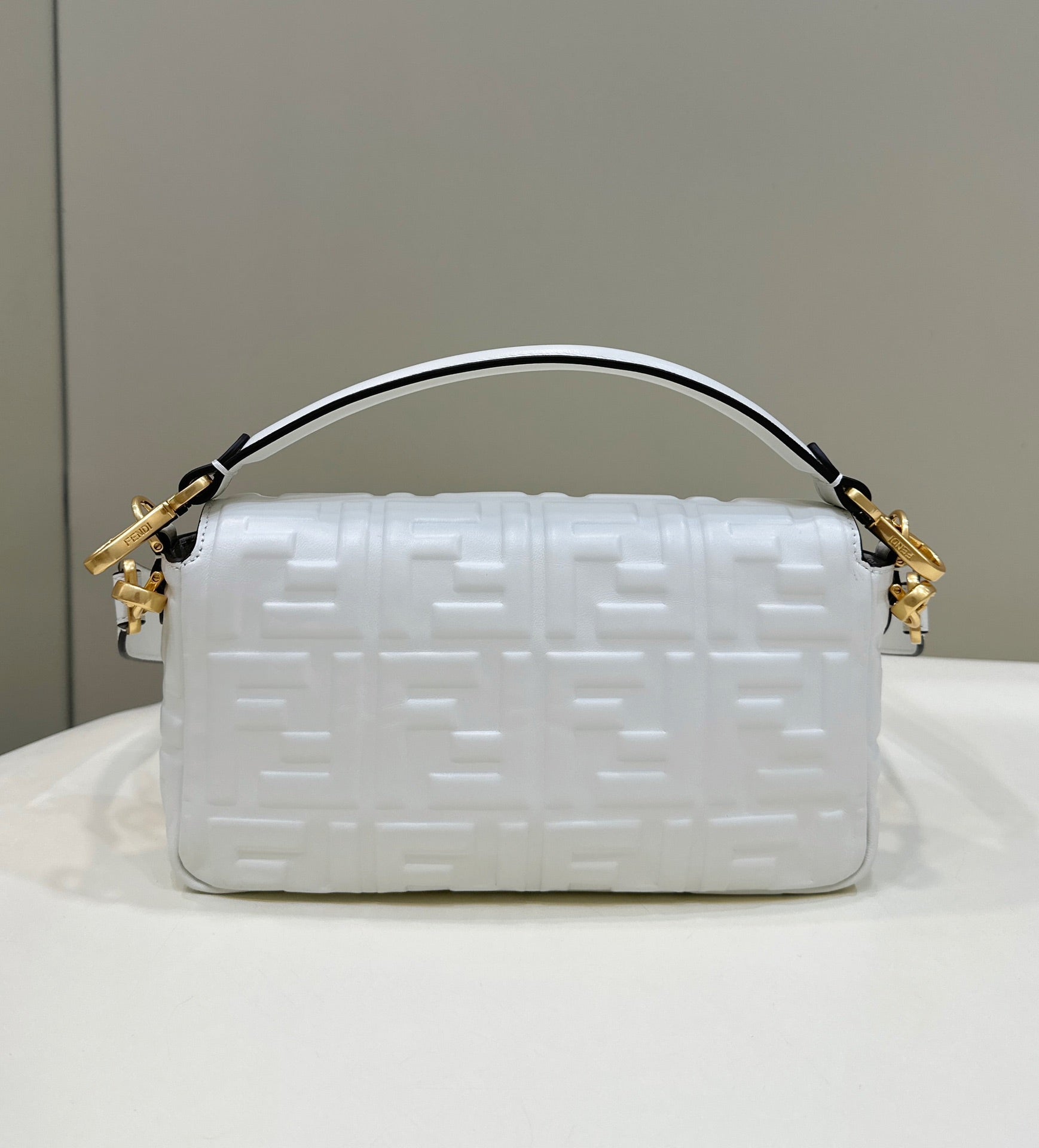 Baguette 27cm Grey Lambskin Gold Hardware