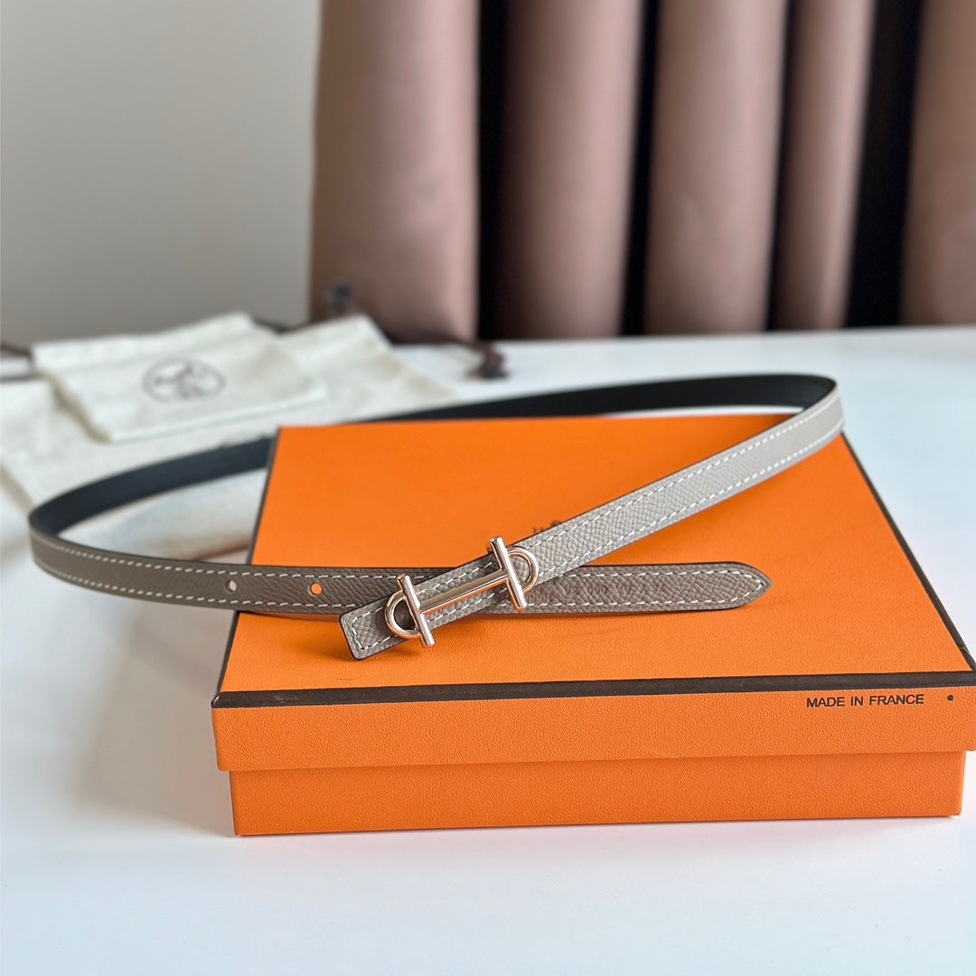 HM GAMMA BUCKLE & REVERSIBLE KHAKI BROWN AND BLACK LEATHER STRAP 13MM COPPER HARDWARE