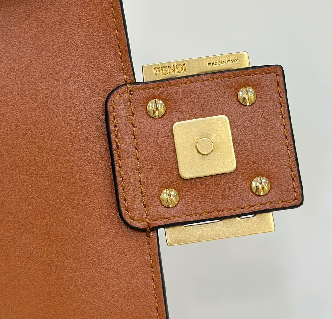Baguette 27cm Brown Lambskin Gold Hardware