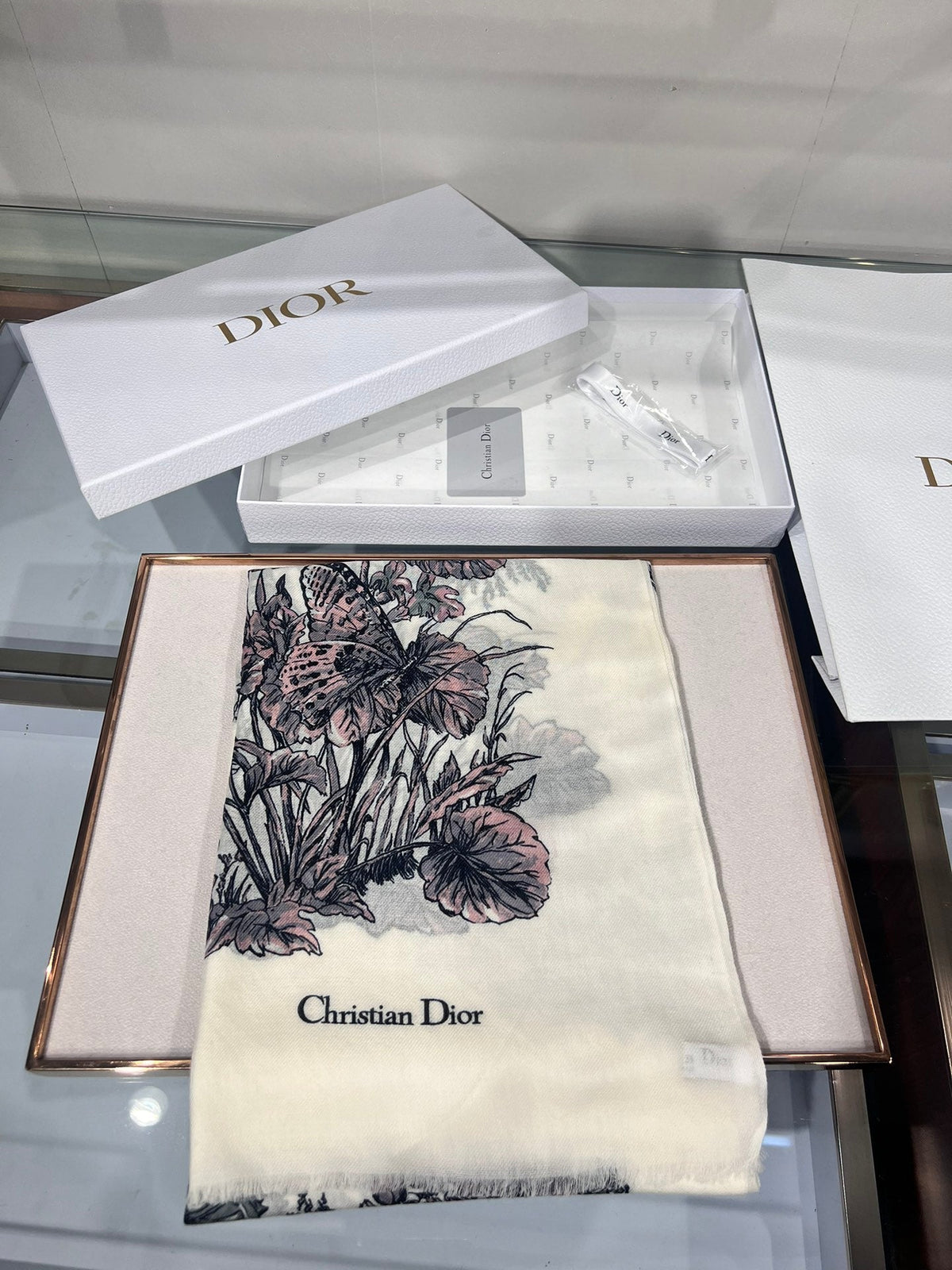 Dior 2026 Floral Scarf 200cm Colorful Cashmere 186048