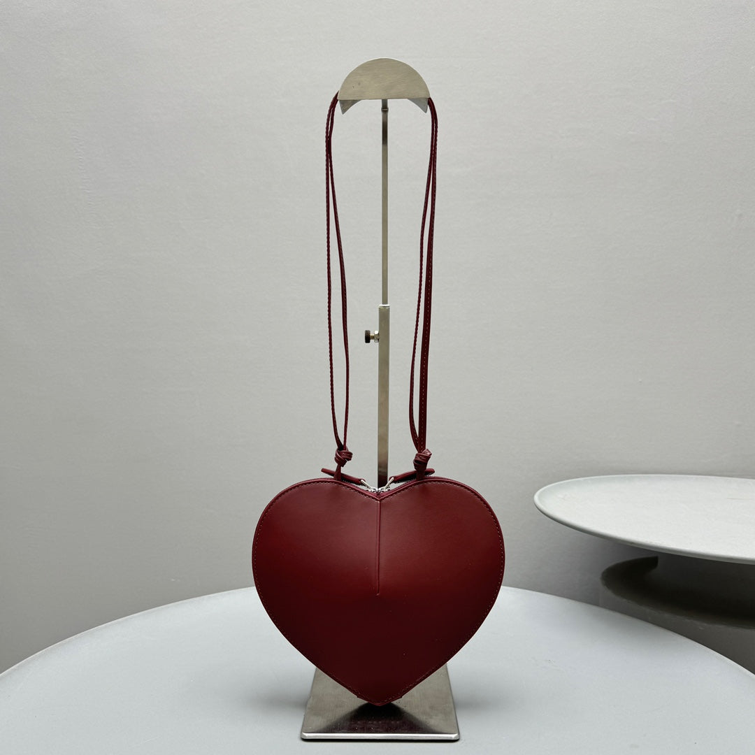 le coeur 21cm burgunfy calfskin shouder bag