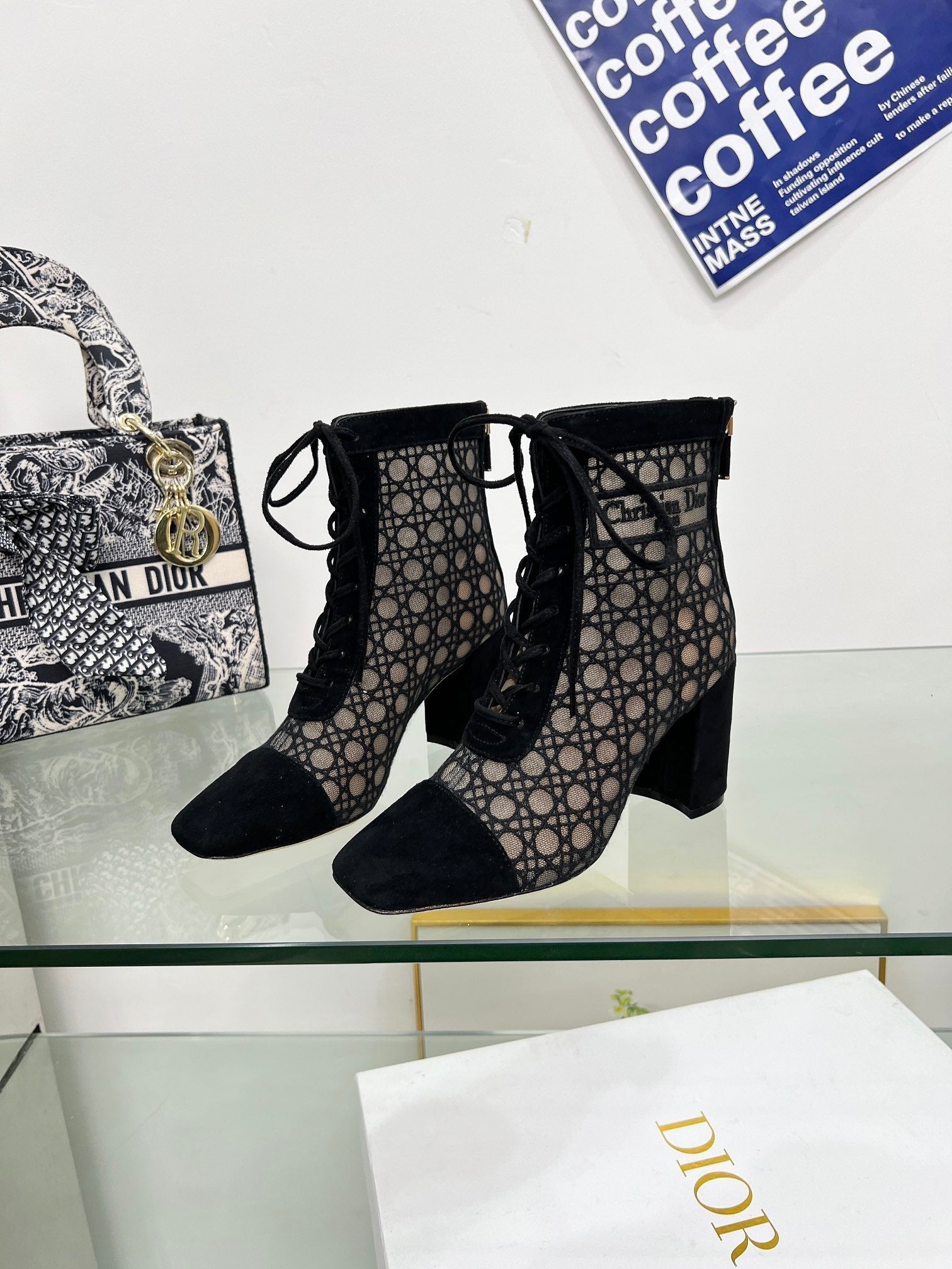 CD Naugtily-D Heeled Ankle Boot Black Fabric