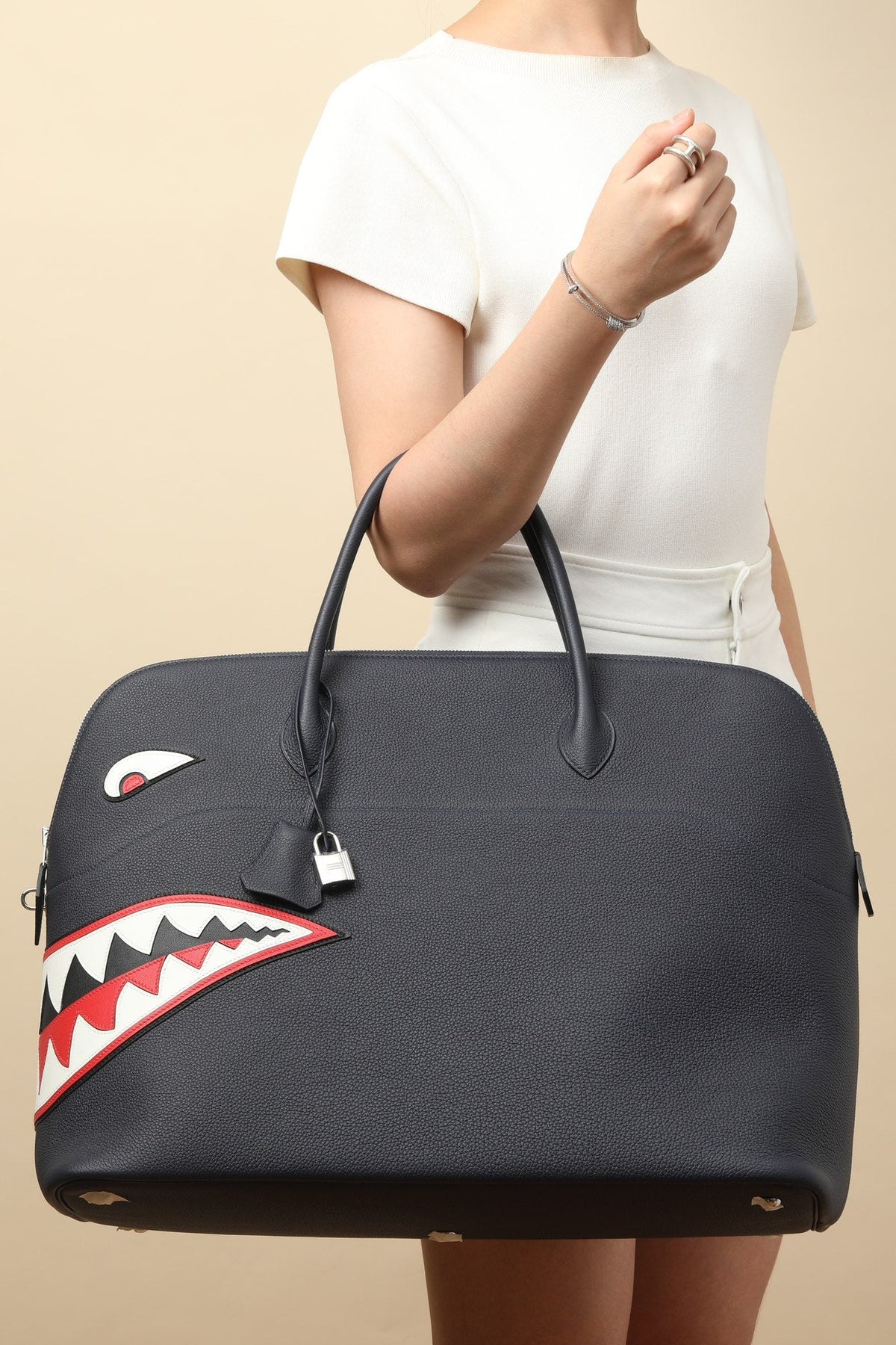 High-end Hermes 2026 Bolide Bowling Shark Bag 45cm Togo Leather
