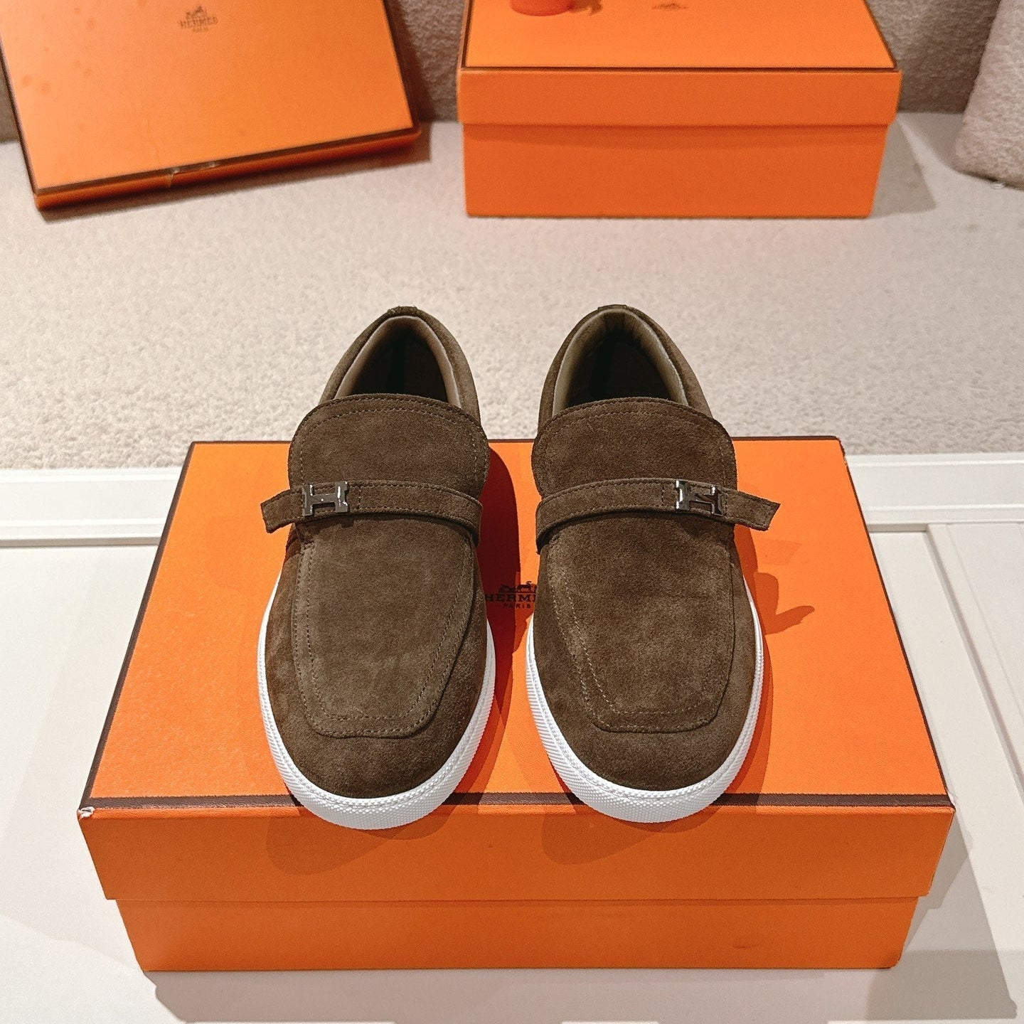 HM 25ss Loafers Brown Suede 577157