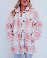 ELINARA - Polar Fleece Plaid Jacket #VEV40292