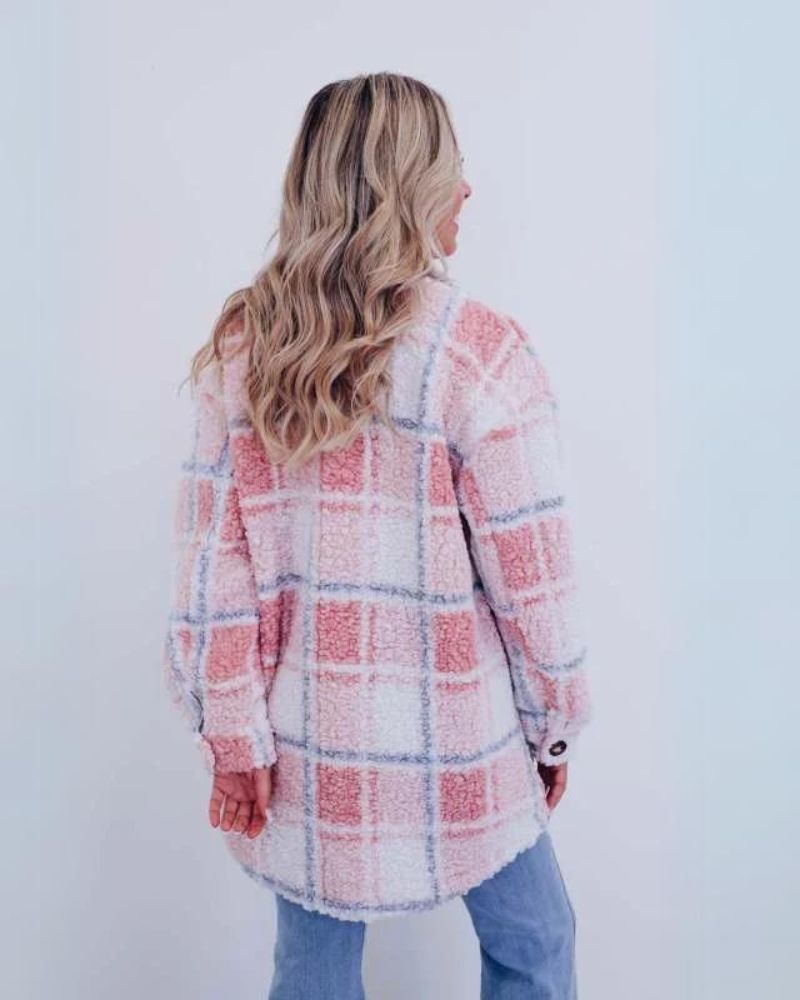 ELINARA - Polar Fleece Plaid Jacket #VEV40292
