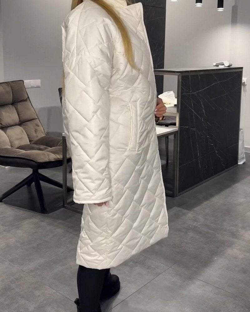 DIASY - Casual Lapel Mid-length Cotton Coat #VEV38353