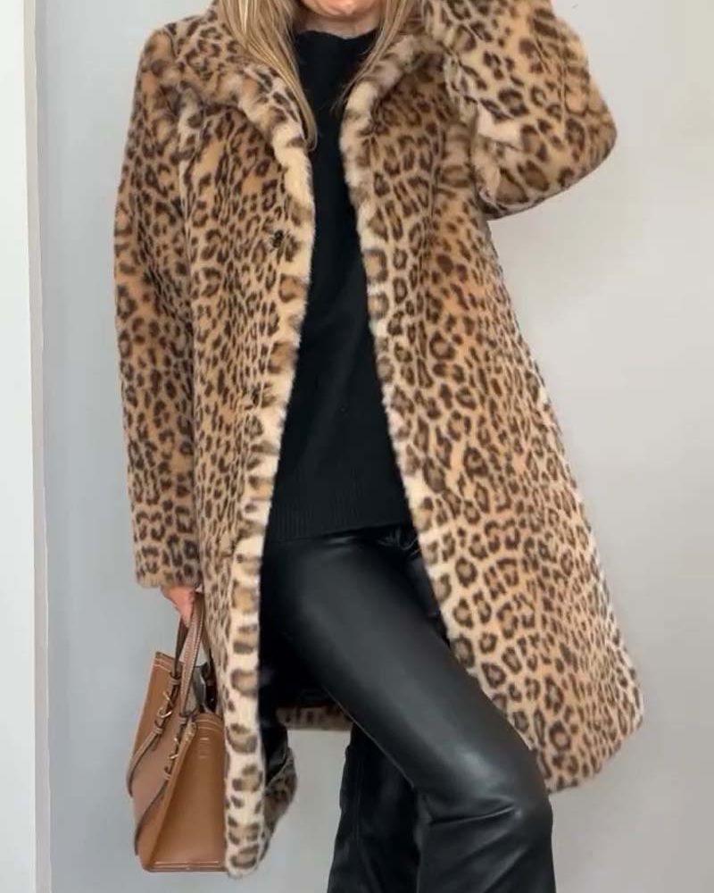 LEIA -Leopard Long Soft Jacket  #NEO10294