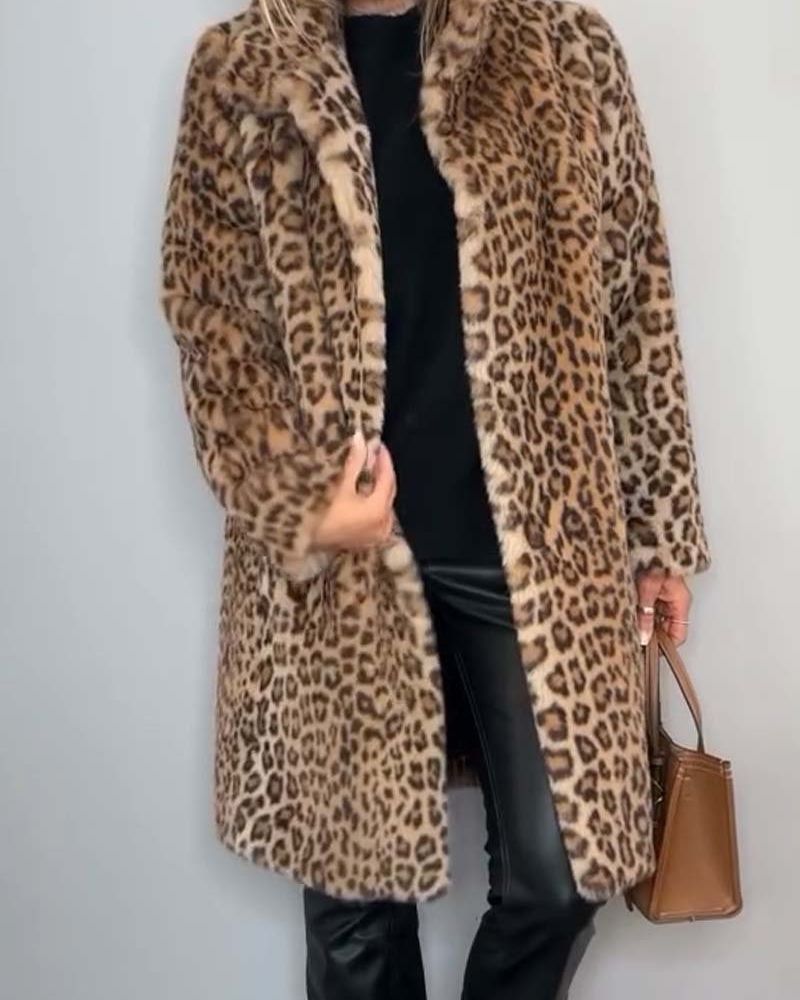 LEIA -Leopard Long Soft Jacket  #NEO10294