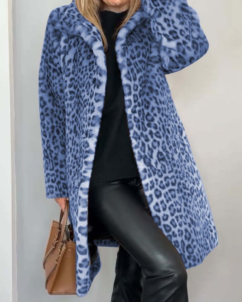 LEIA -Leopard Long Soft Jacket  #NEO10294