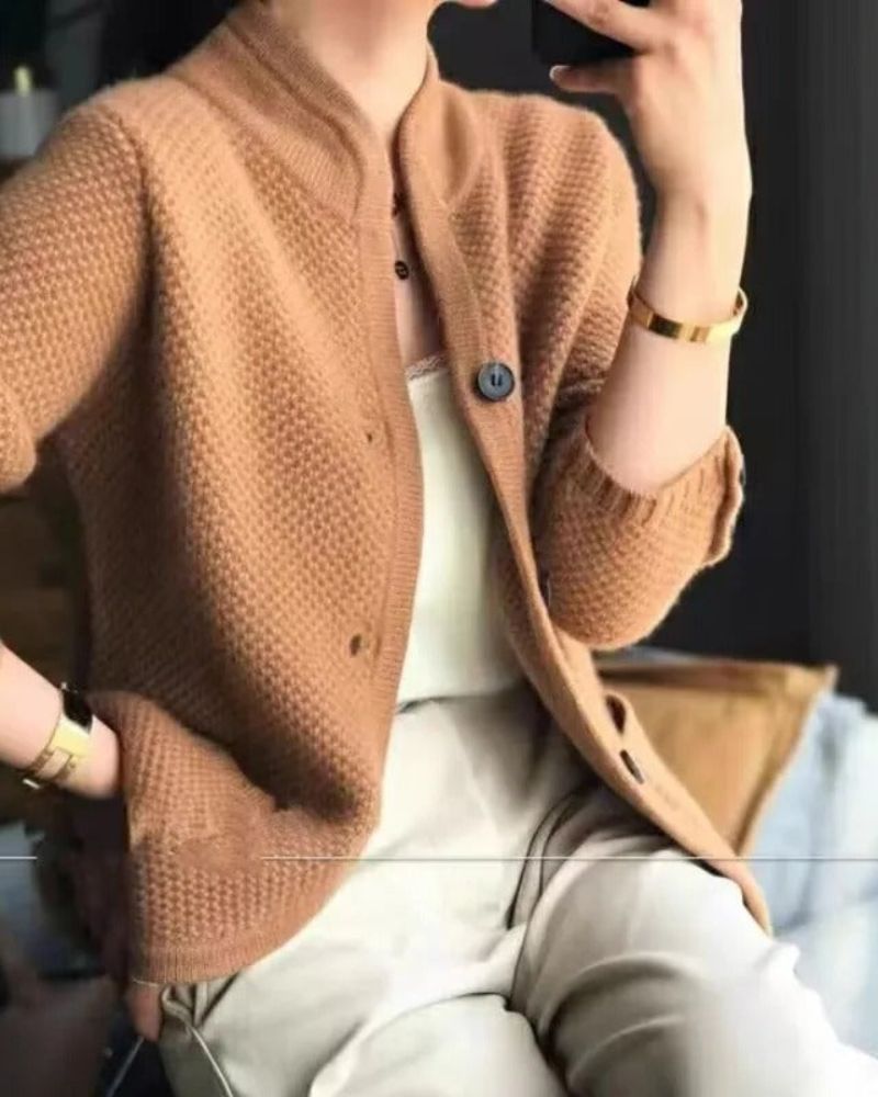 SARAE - Women's wool thick sweater jacket VEV35965