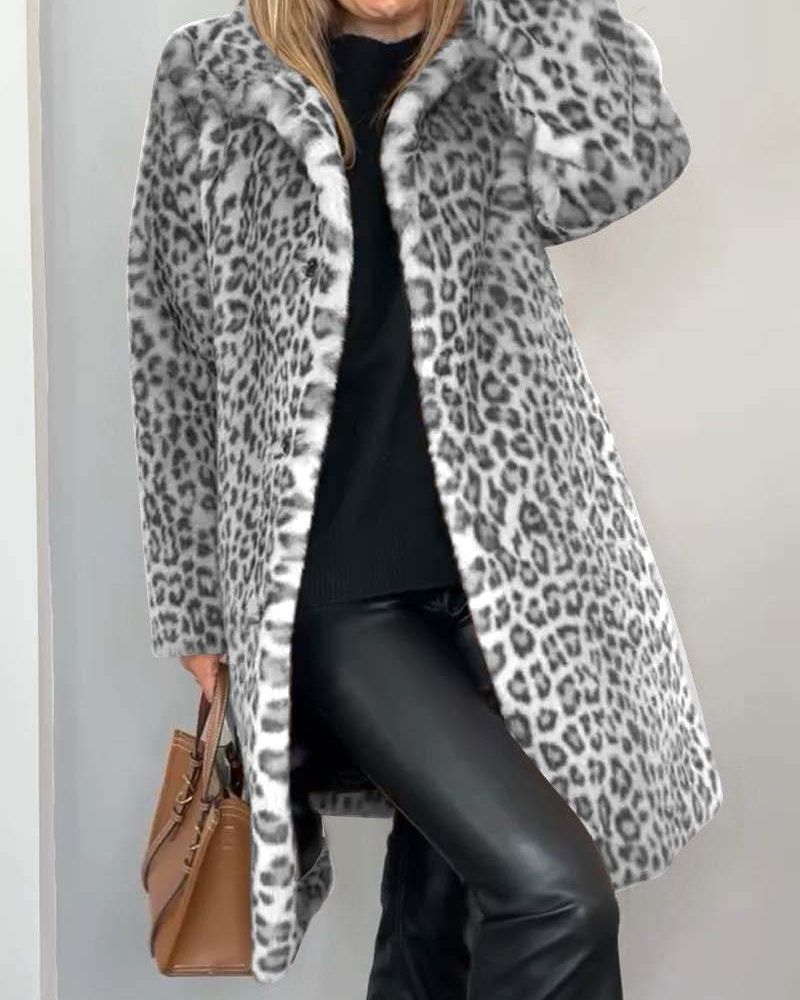 LEIA -Leopard Long Soft Jacket  #NEO10294