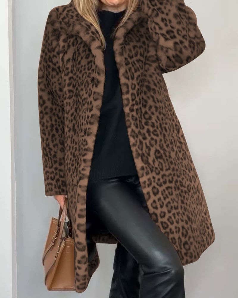 LEIA -Leopard Long Soft Jacket  #NEO10294