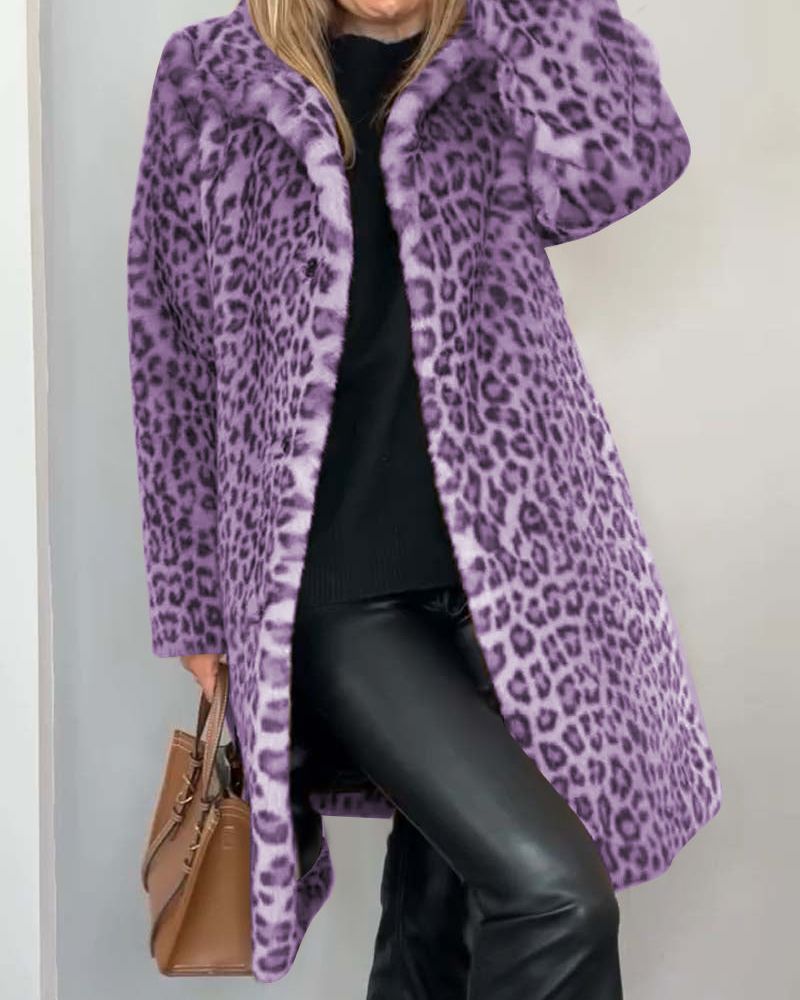 LEIA -Leopard Long Soft Jacket  #NEO10294