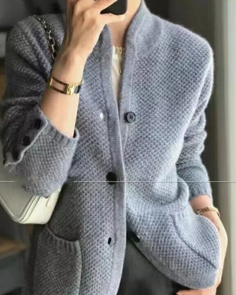 SARAE - Women's wool thick sweater jacket VEV35965