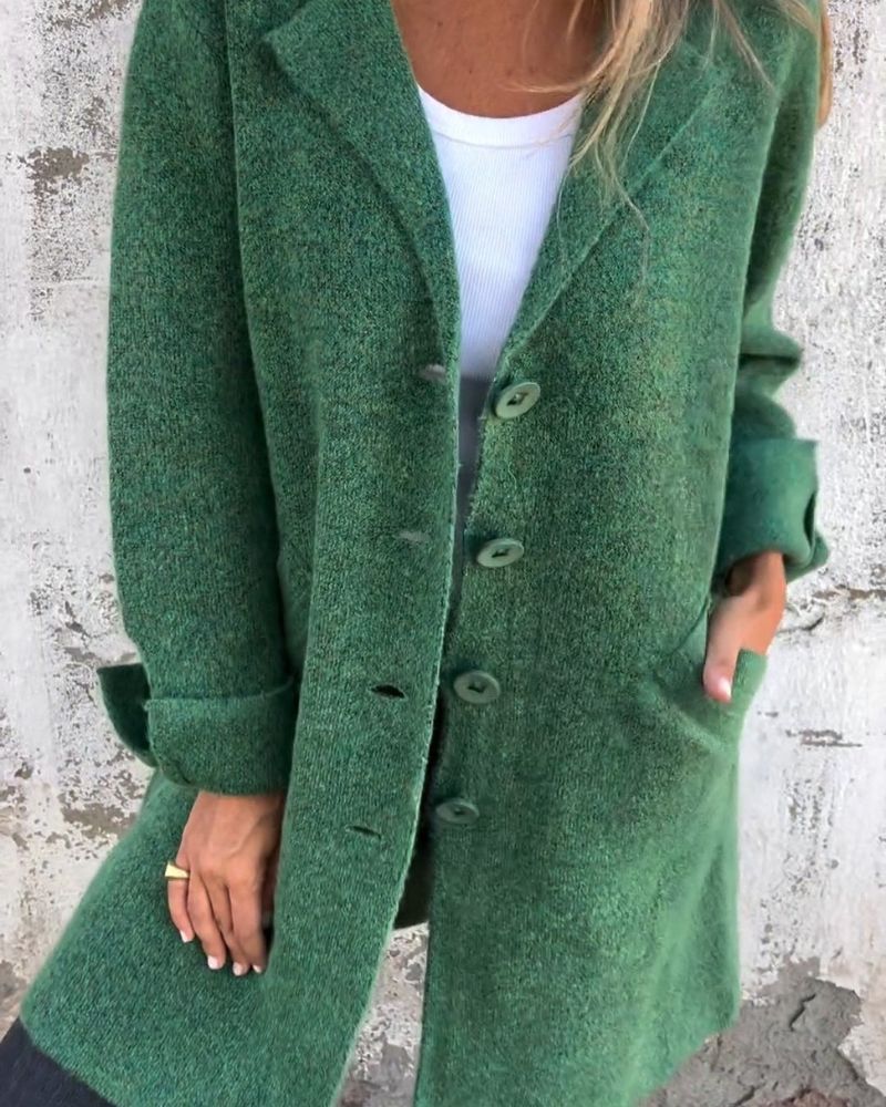 MAILA - Casual long coat with lapels VEV36737