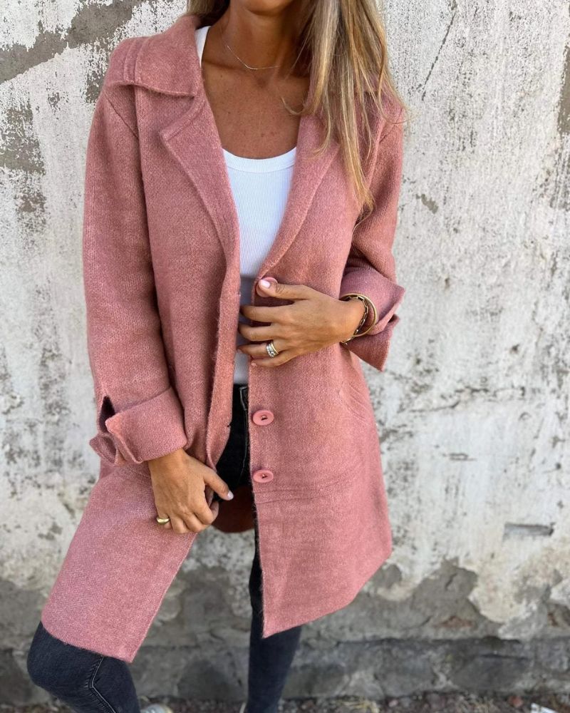 MAILA - Casual long coat with lapels VEV36737