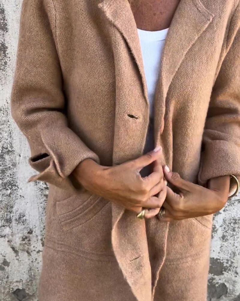 MAILA - Casual long coat with lapels VEV36737