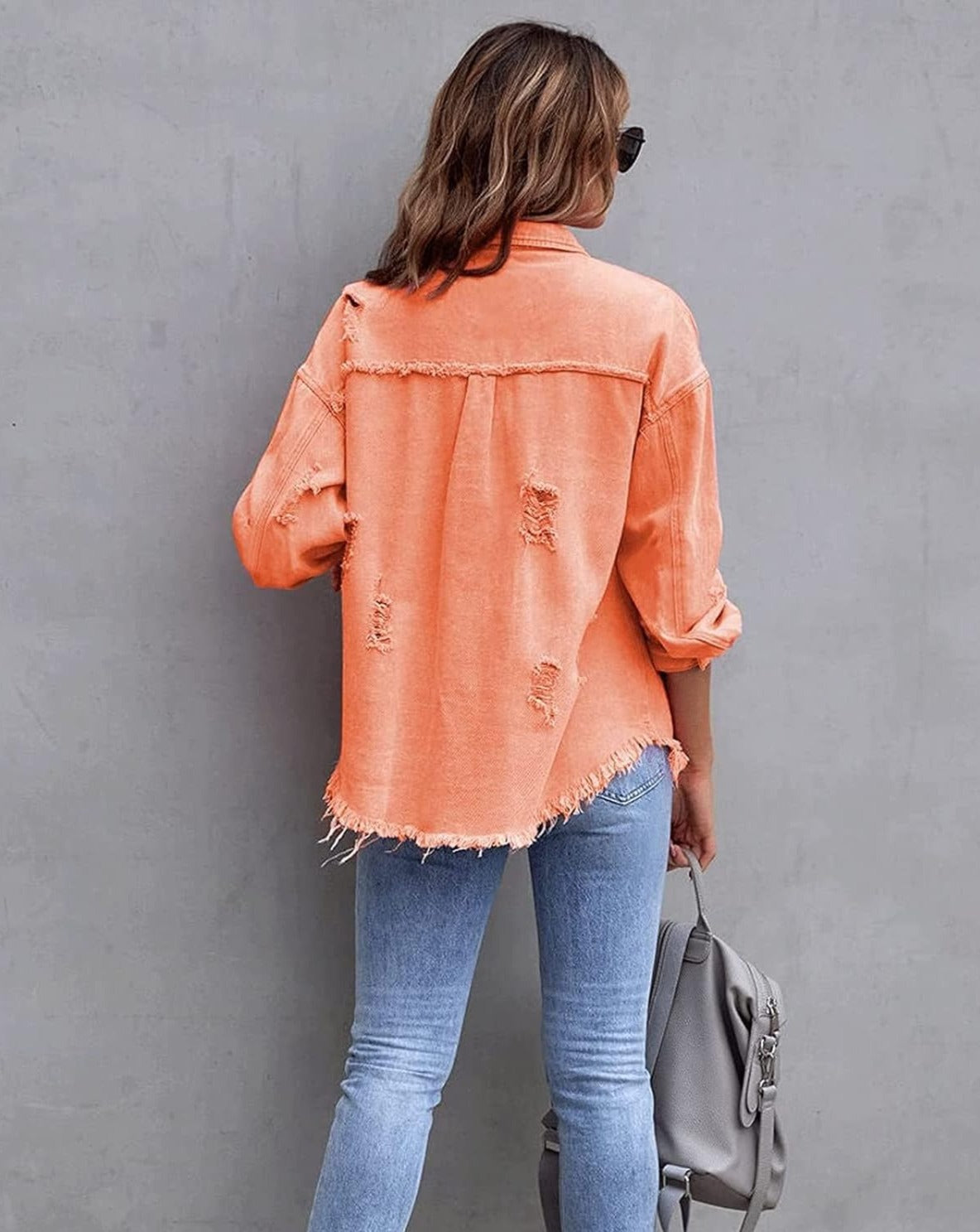 CYA - RIPPED OVERSIZED DENIM JACKET #VEV40038