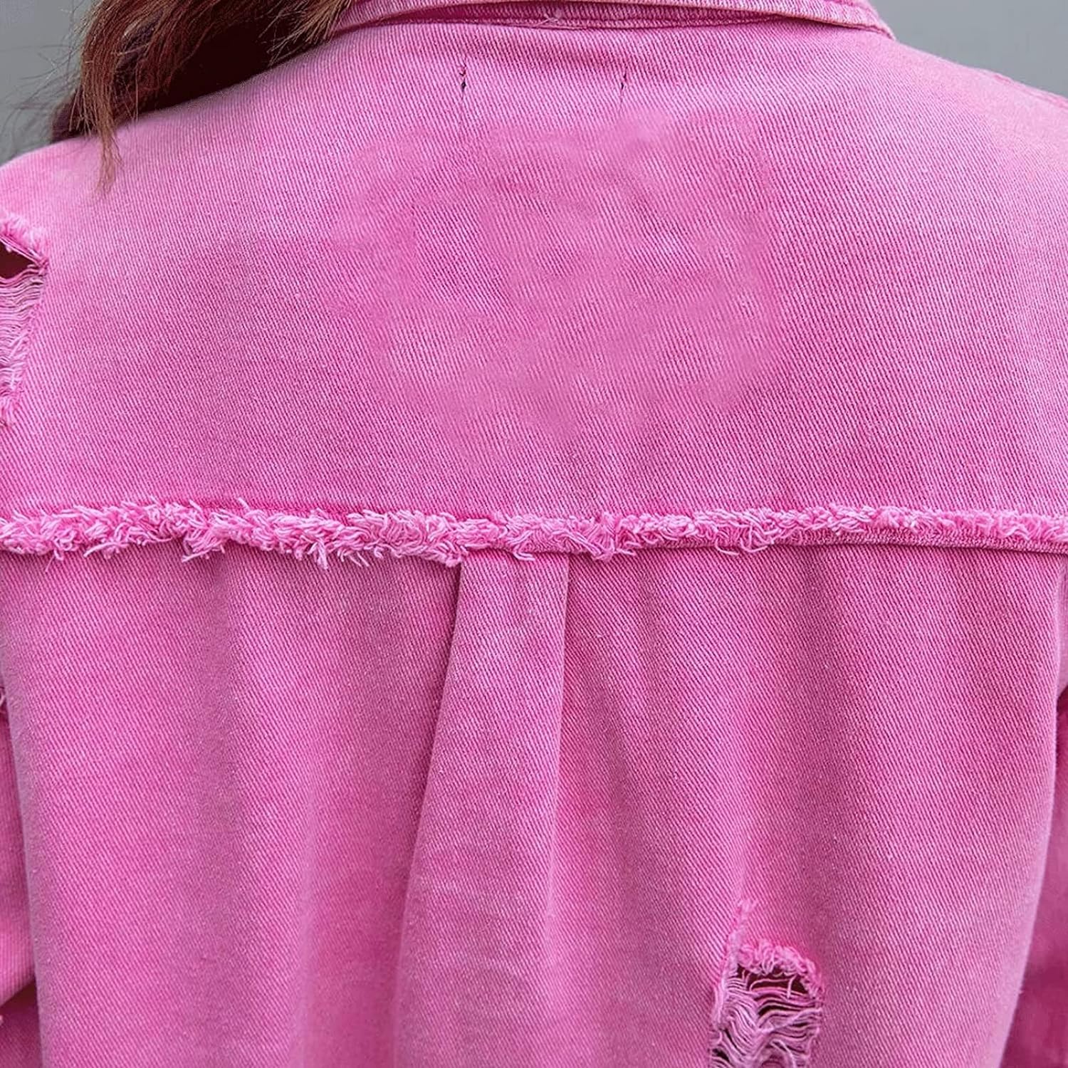 CYA - RIPPED OVERSIZED DENIM JACKET #VEV40038