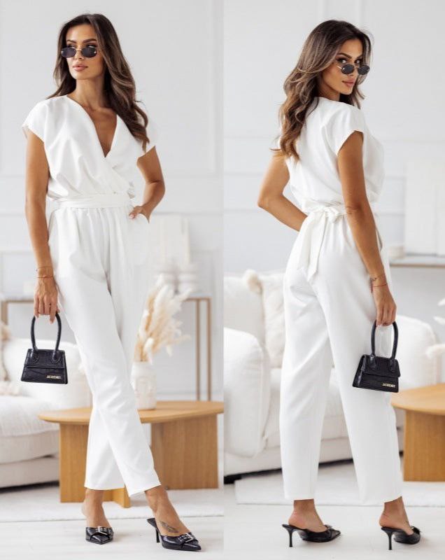 Trendy Jumpsuit with V-Neck ELE4367