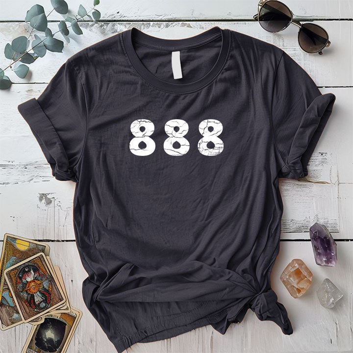 888 Angels Numbers T Shirt Dark Heather Grey Mockup