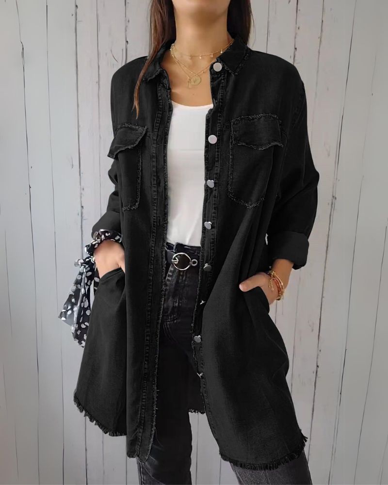 ELSSIA - Comfortable denim shirt jacket #AMO8895