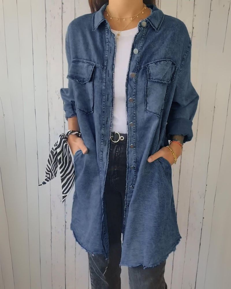 ELSSIA - Comfortable denim shirt jacket #AMO8895