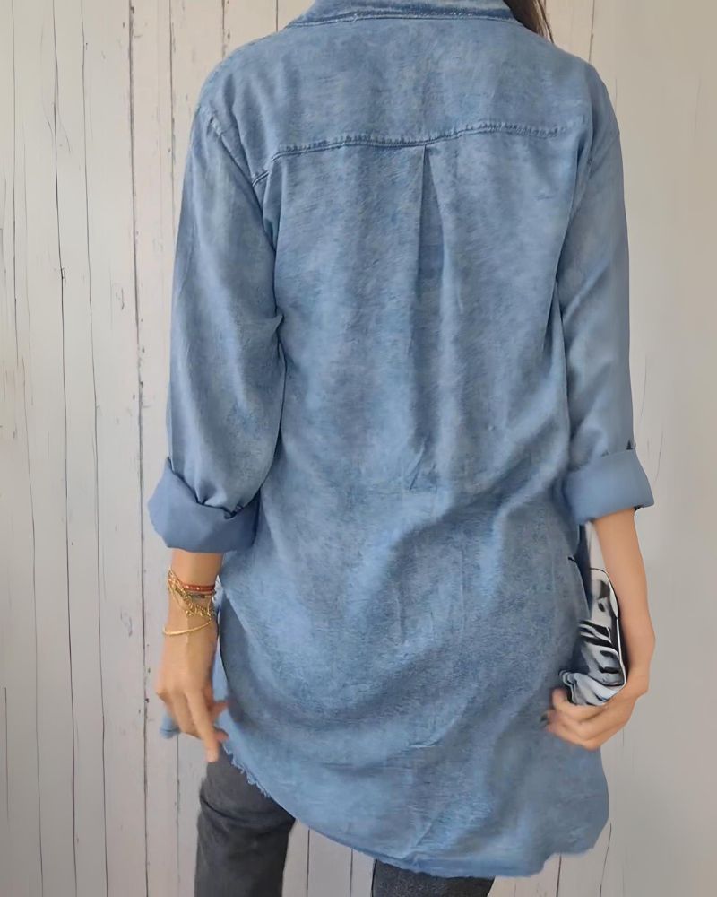 ELSSIA - Comfortable denim shirt jacket #AMO8895