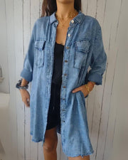 ELSSIA - Comfortable denim shirt jacket #AMO8895