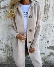 ANIKA - Hooded Knitted Jacket with pockets #VEV38096