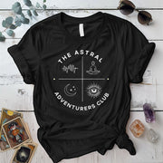 Astral Adventurers Club T Shirt Black Mockup