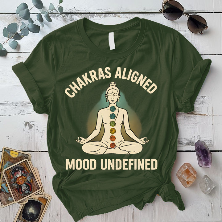 Chakras Aligned T-Shirt Mockup Military Green