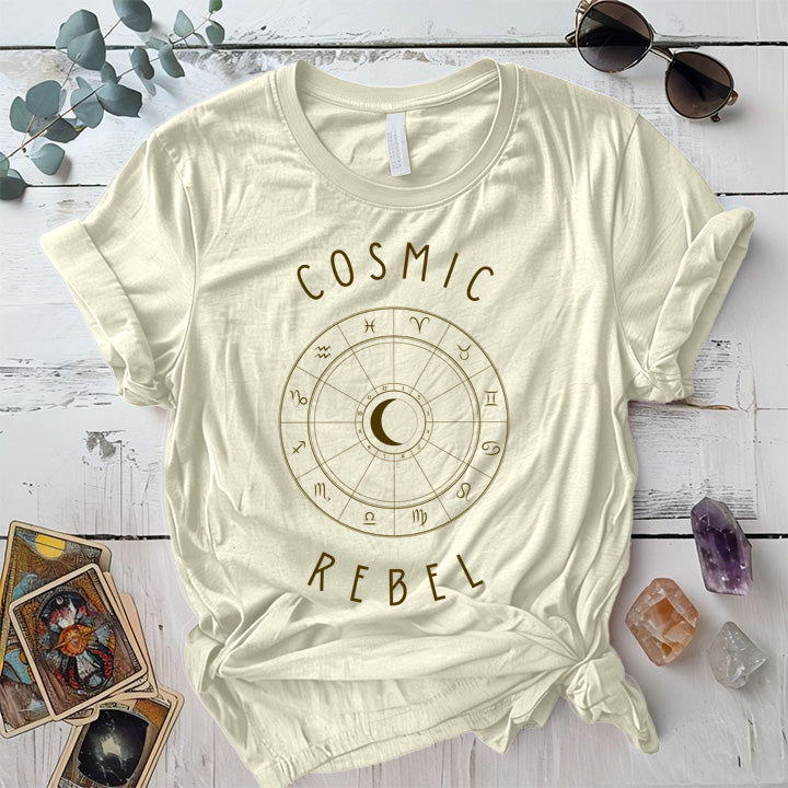 Cosmic Rebel T-Shirt Mockup Dark Heather Grey