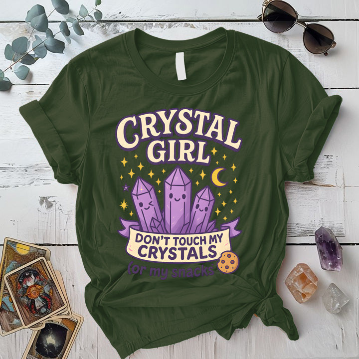 Crystal Girl T-Shirt Mockup Military Green