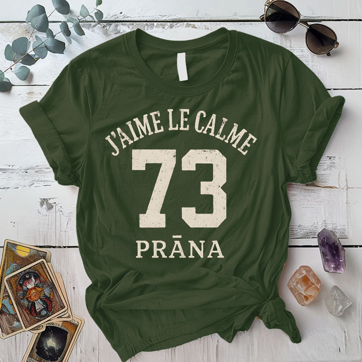 I Love Calm Prana T-Shirt Mockup Military Green